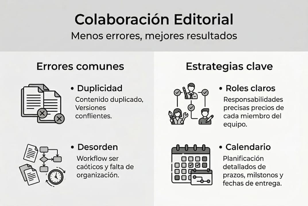 Infografía sobre cómo el trabajo en equipo editorial ayuda a minimizar los errores