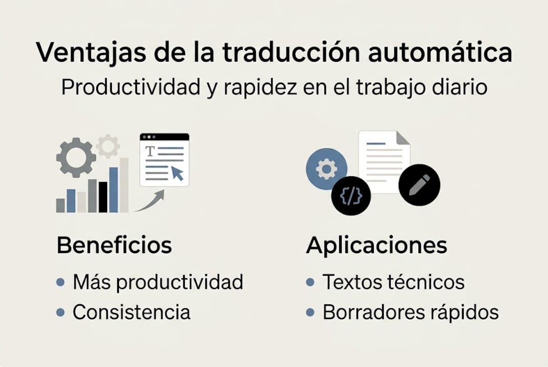 Infografía: beneficios y aplicaciones de la traducción automática