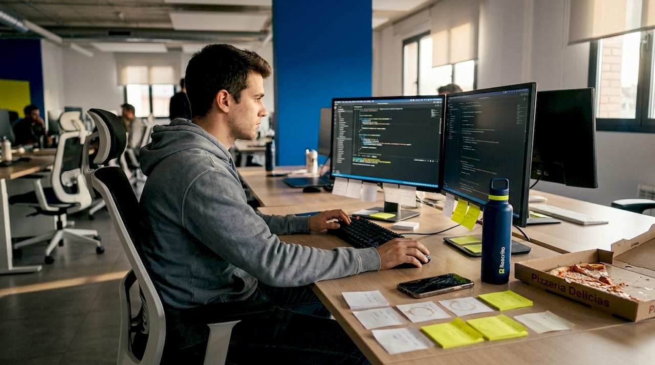 Desarrollador que integra inteligencia artificial en un proyecto de software