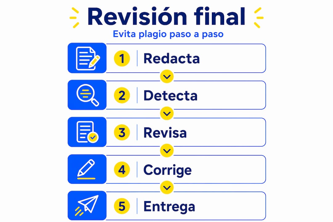 Infografía: guía paso a paso para comprobar que tu trabajo esté libre de plagio
