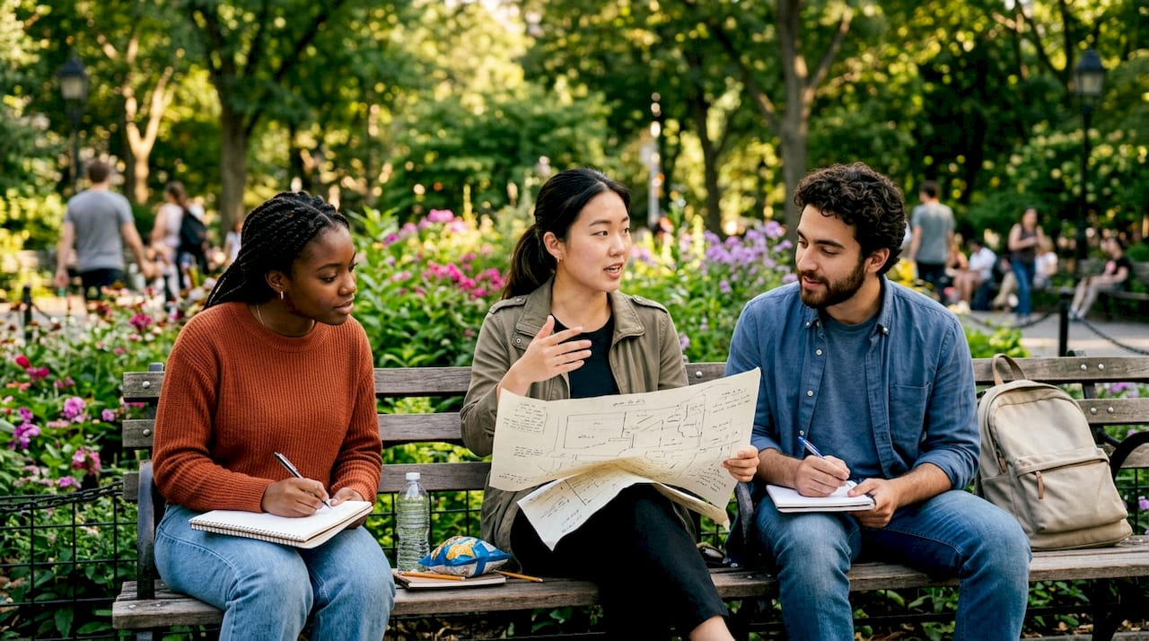 Reparto de tareas entre estudiantes para un trabajo universitario