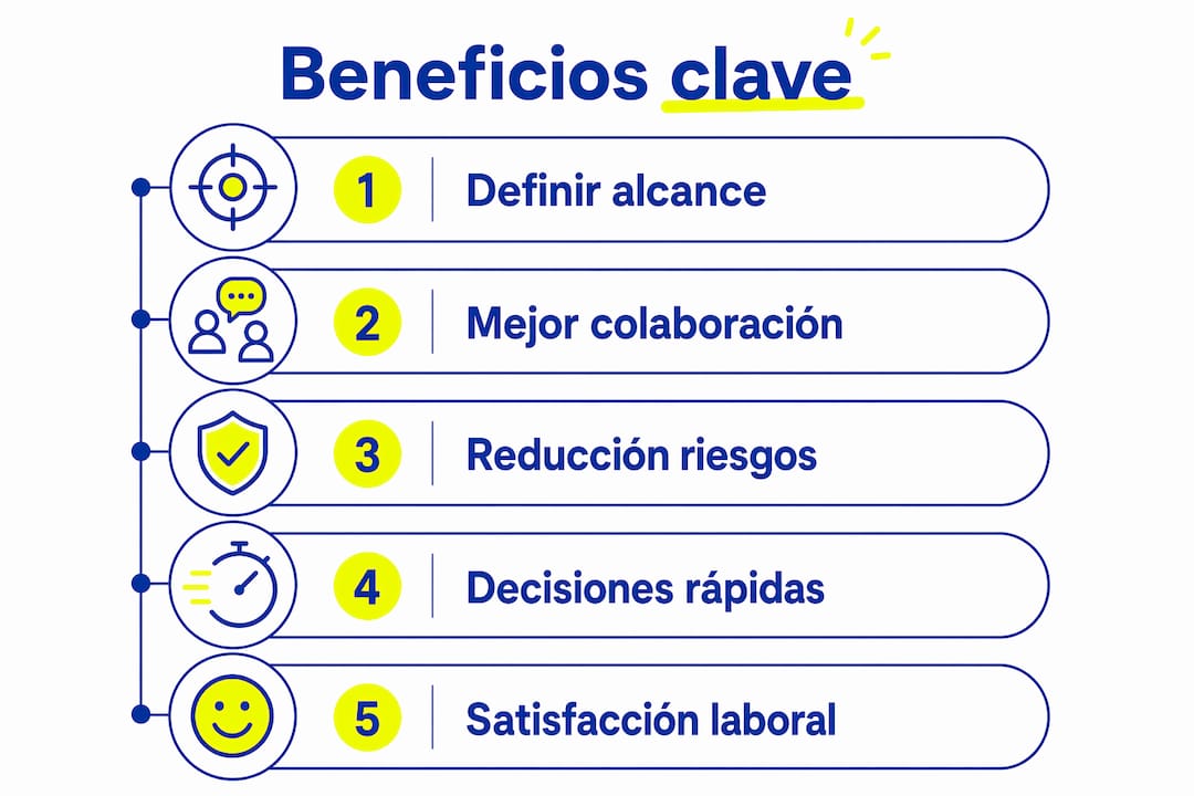 Infografía sobre las ventajas de llevar una buena organización en tus proyectos profesionales
