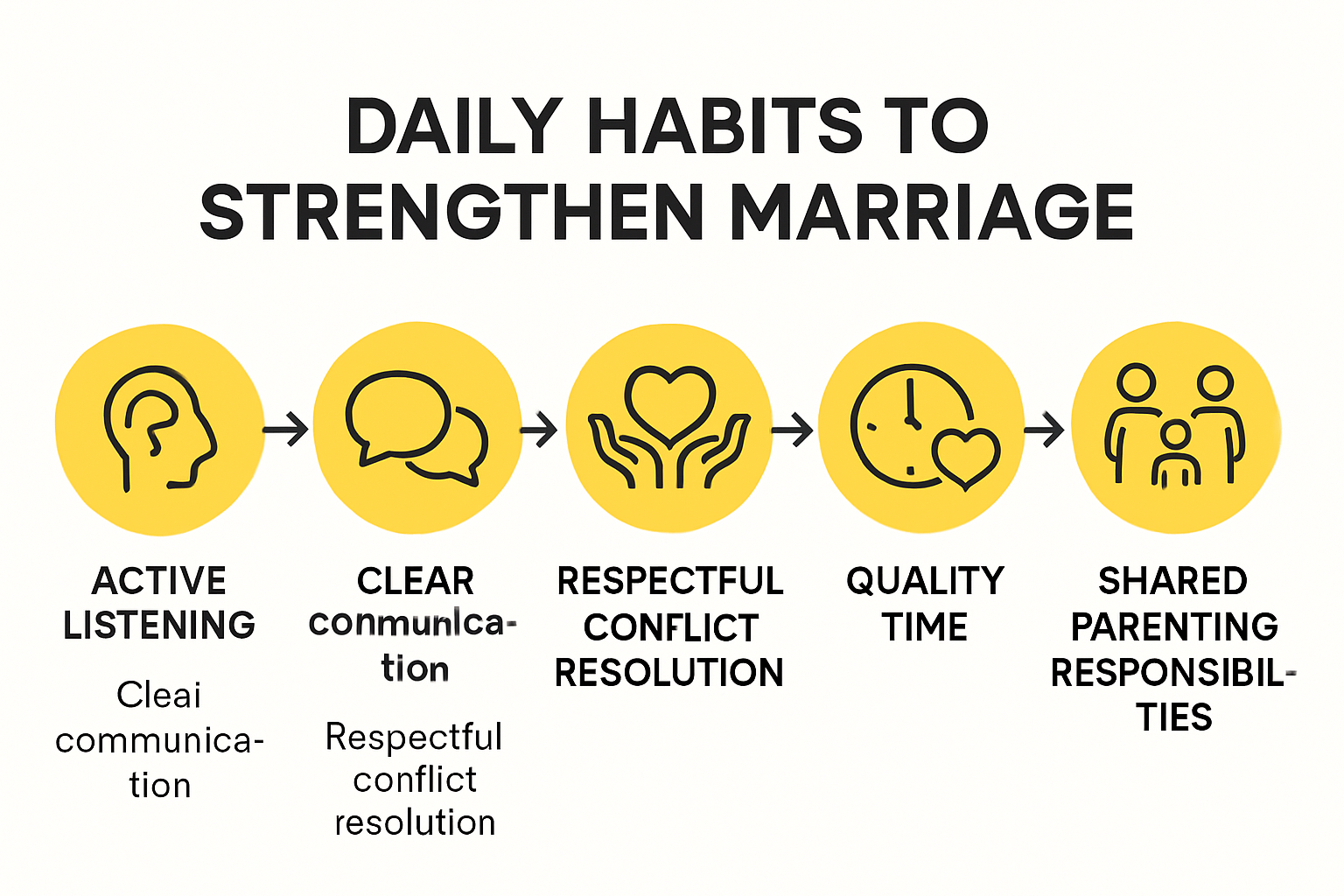 Infographic with five daily habits to strengthen marriage