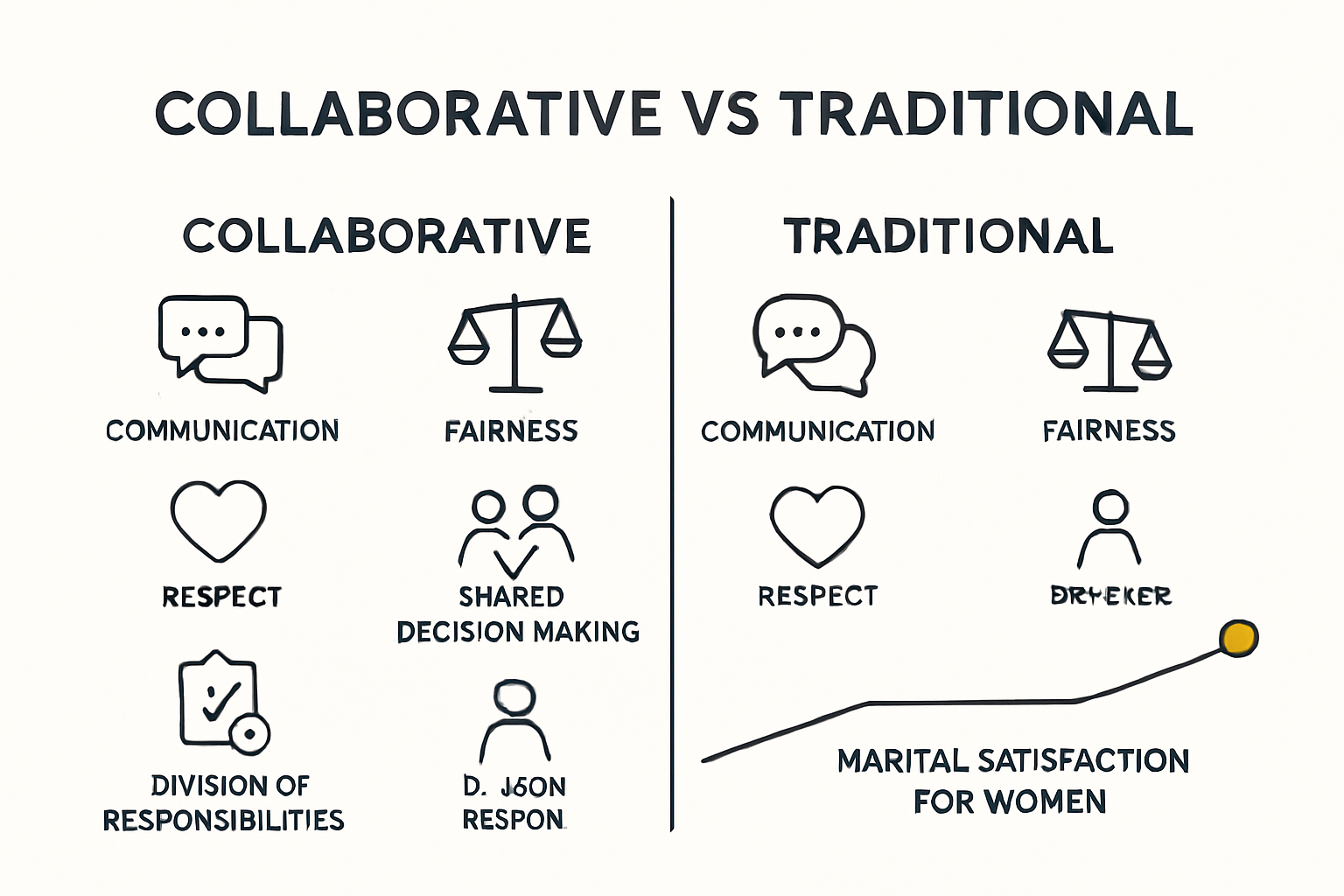 Infographic comparing respect and partnership in marriage
