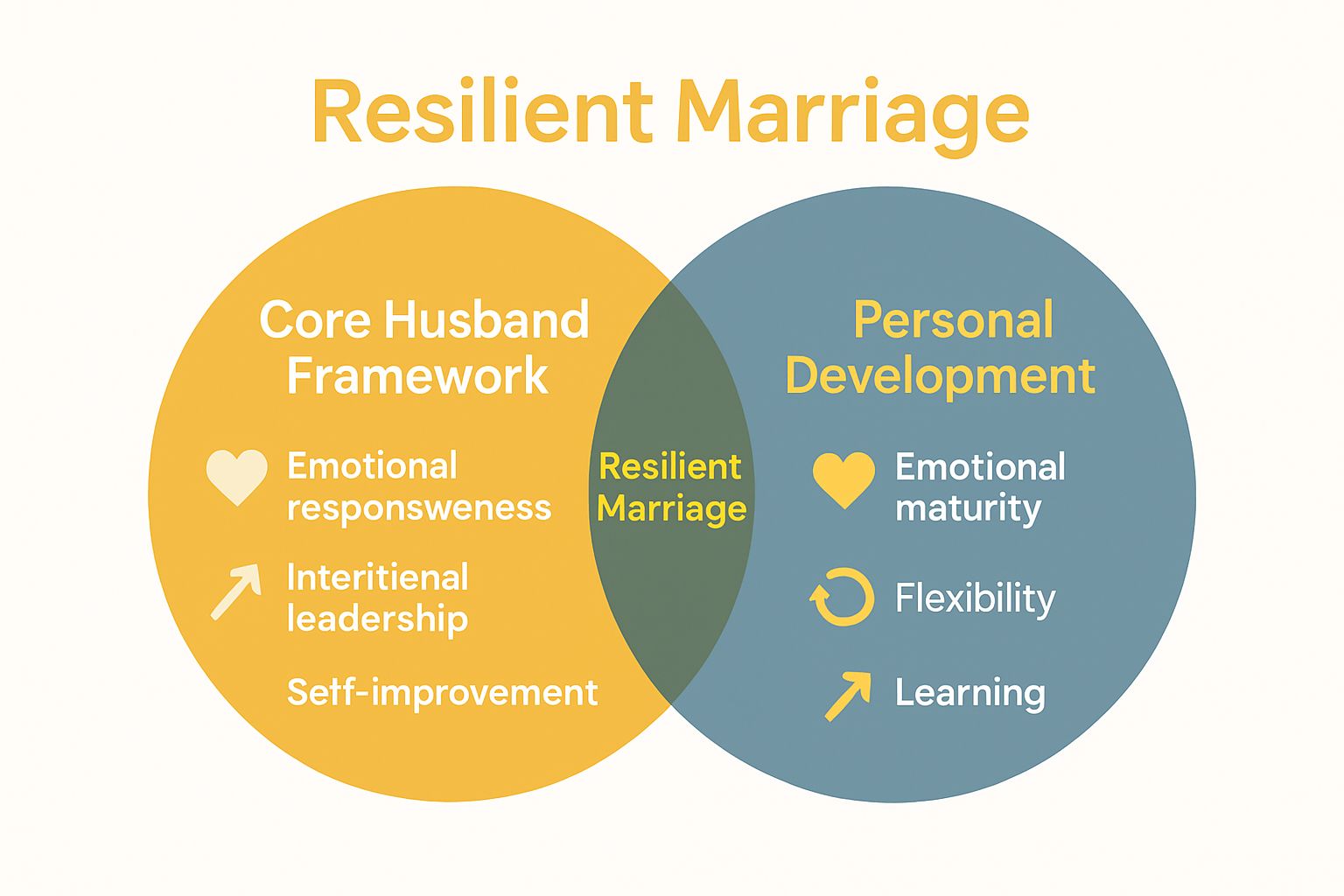 Venn diagram comparing core husband framework and personal development