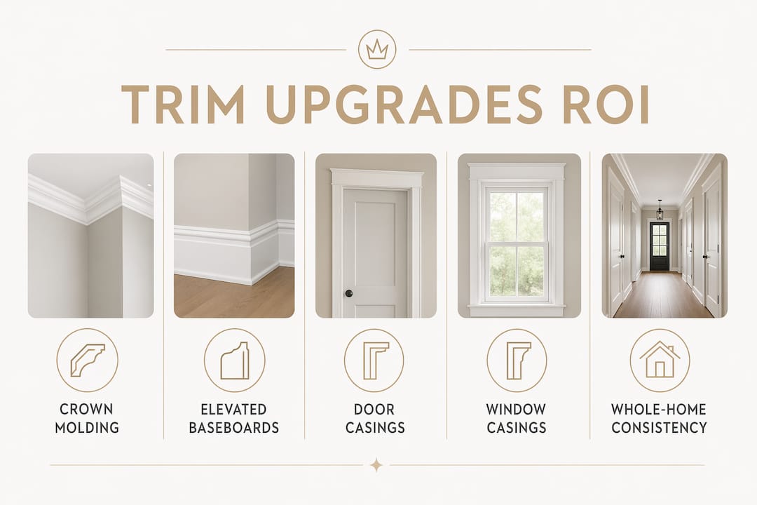 Infographic showing hierarchy of trim upgrades by ROI value