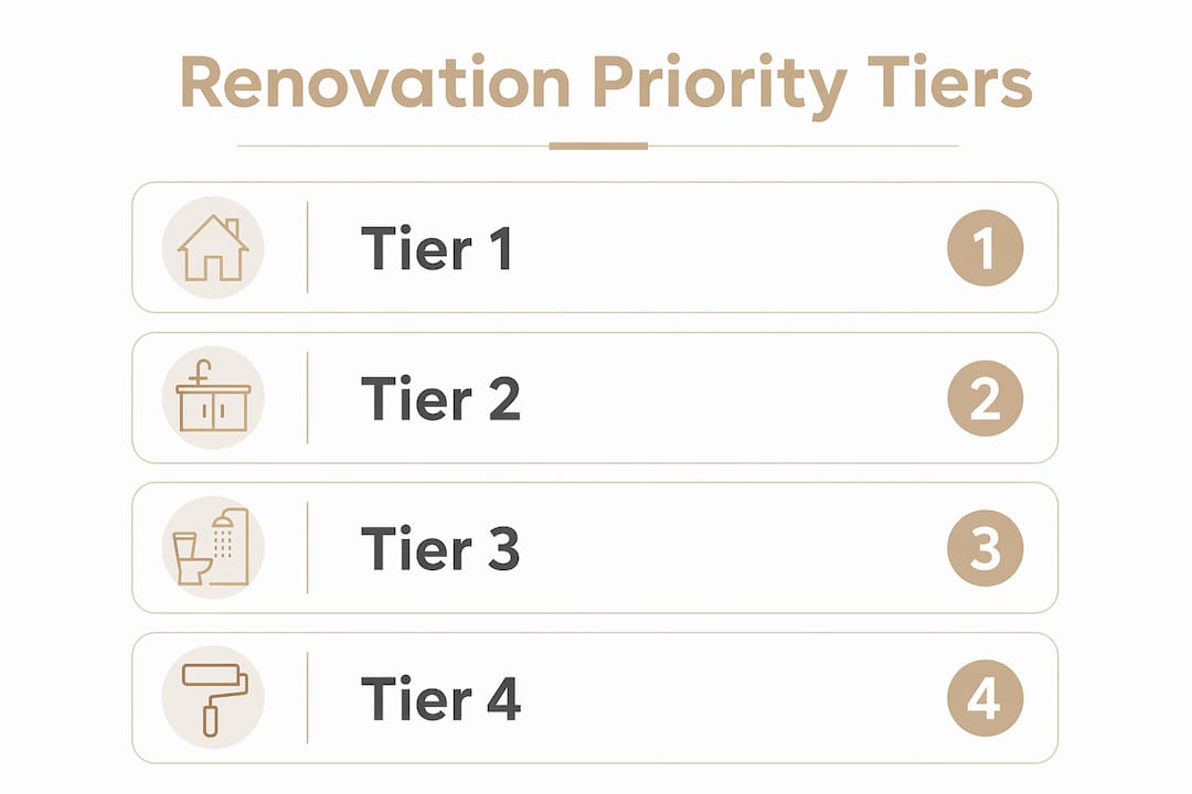 Infographic illustrating renovation priority tiers