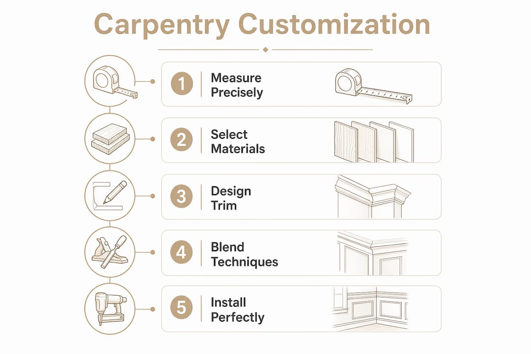 Infographic showing carpentry customization steps