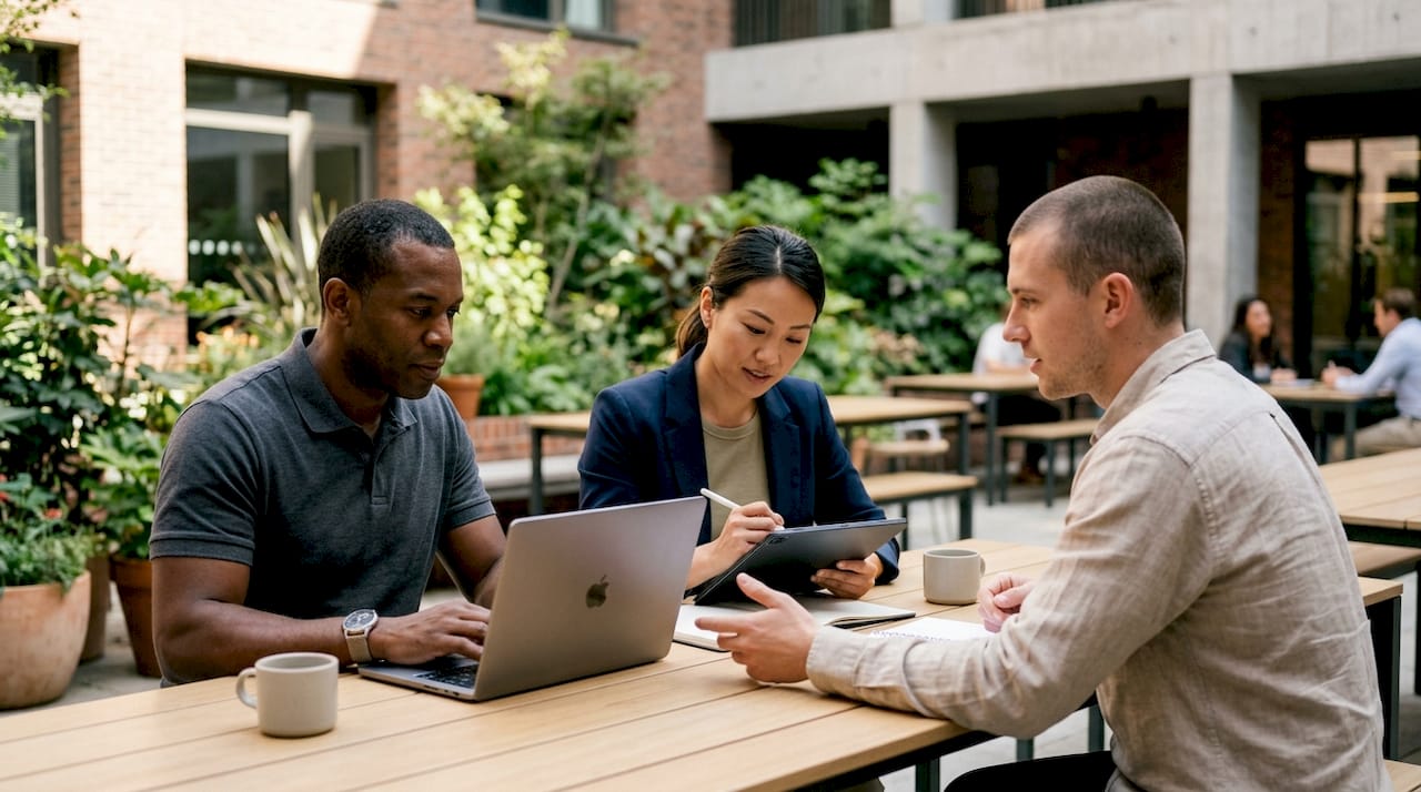 Diverse team discussing enterprise tech profiling