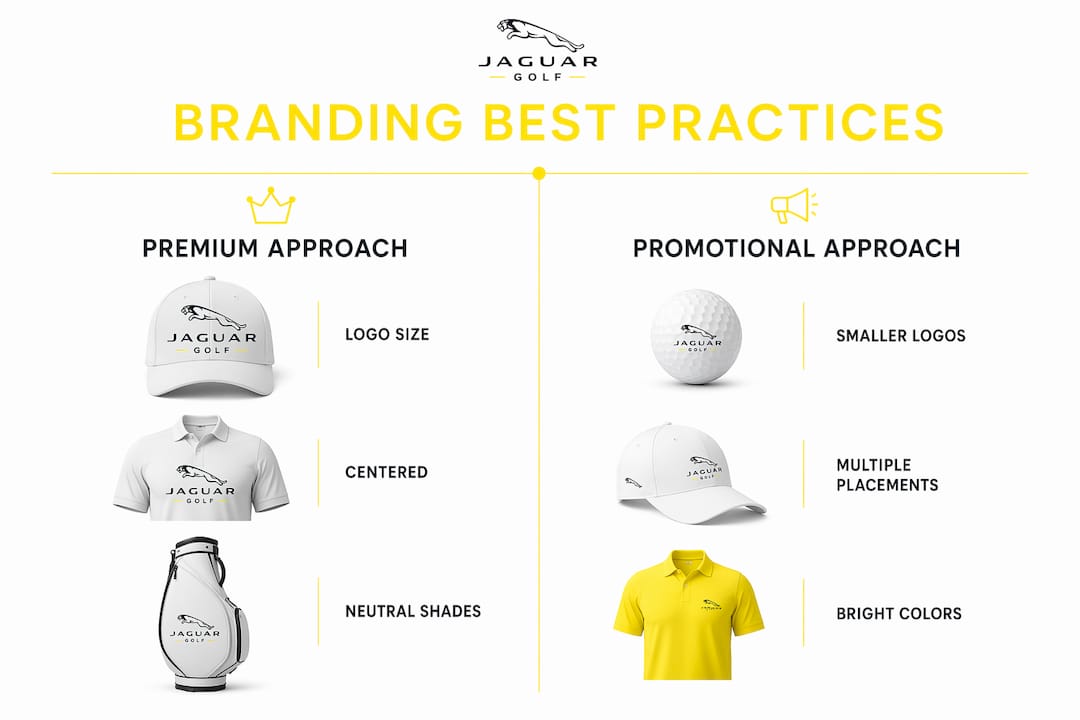 Infographic showing golf cap branding best practices