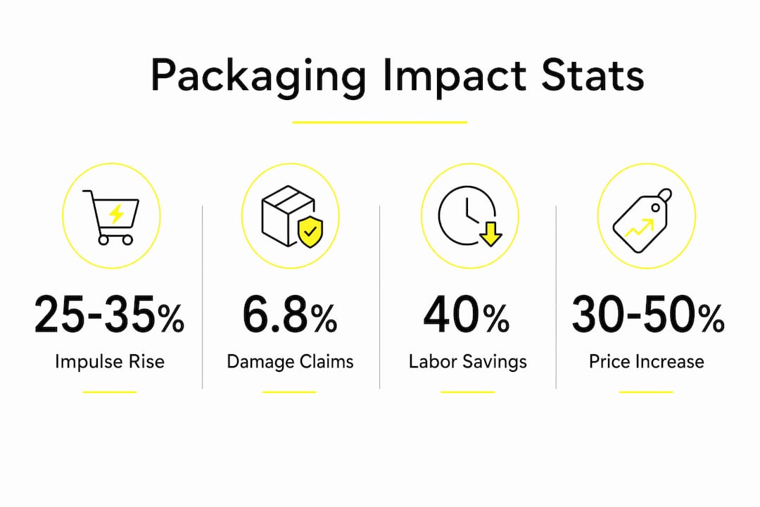 Infographic showing key packaging impact statistics