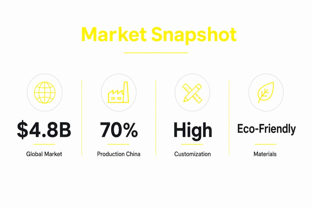 Infographic showing golf accessories market statistics