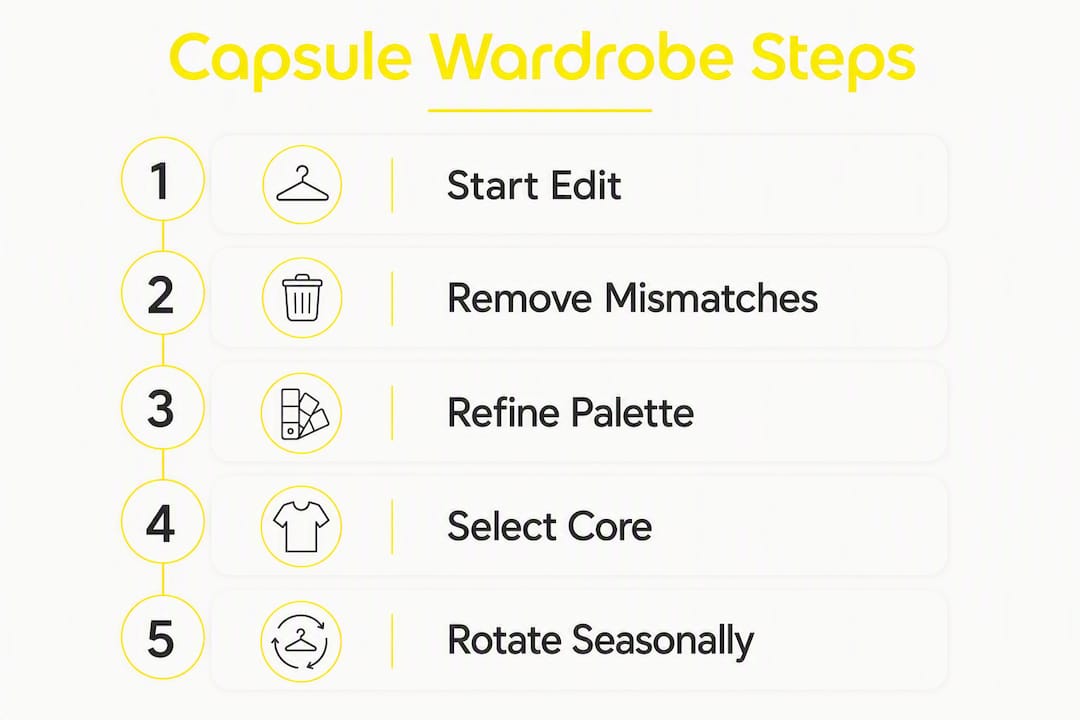 Infographic showing steps to curate golf accessories capsule