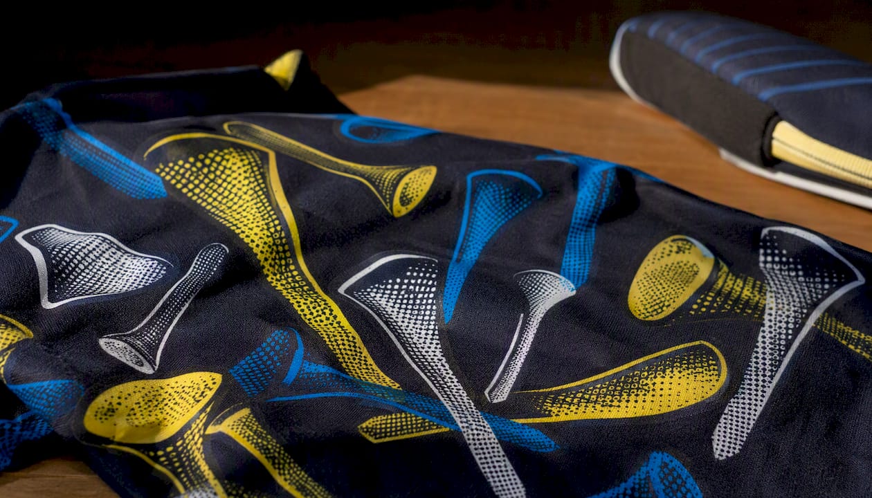 Close-up of pop art golf textile pattern