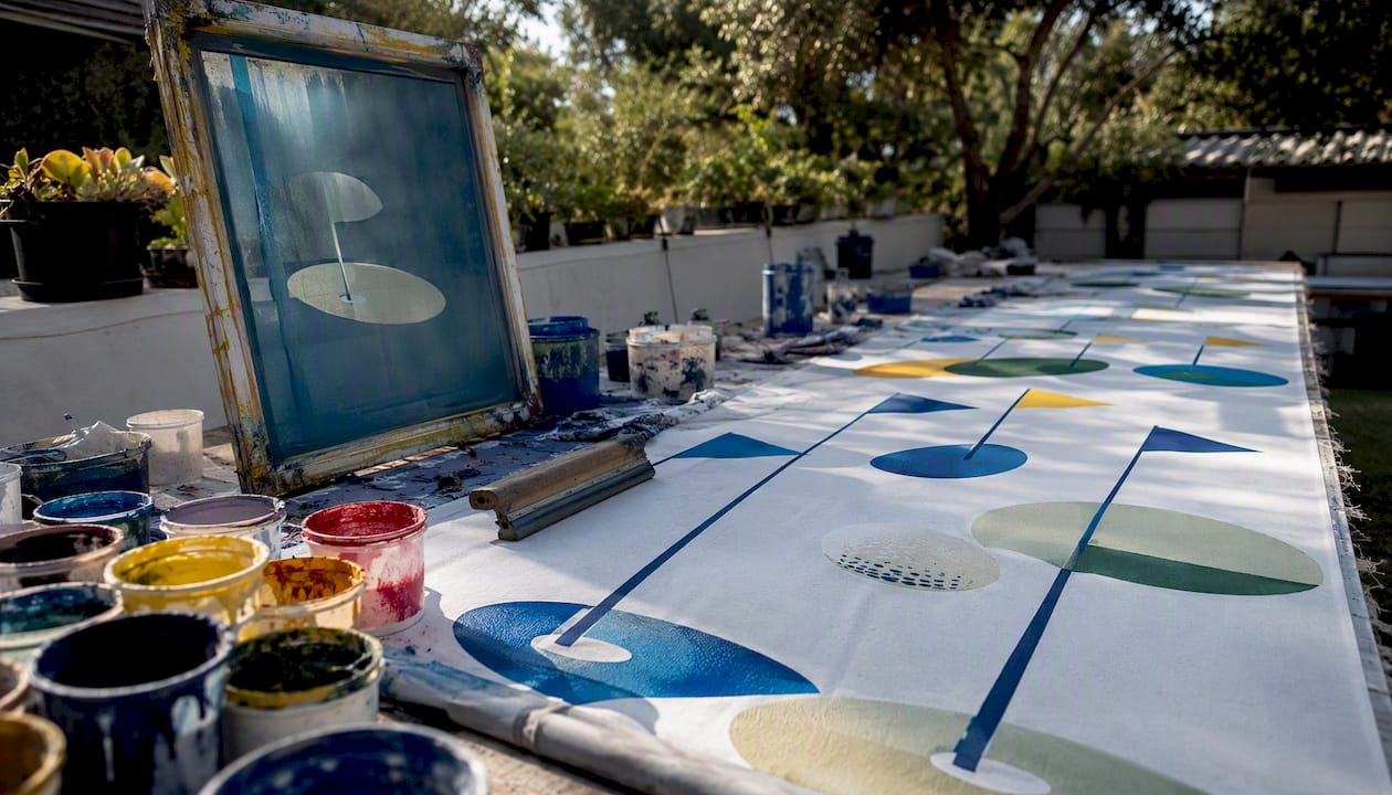Screen-printing process of golf pattern
