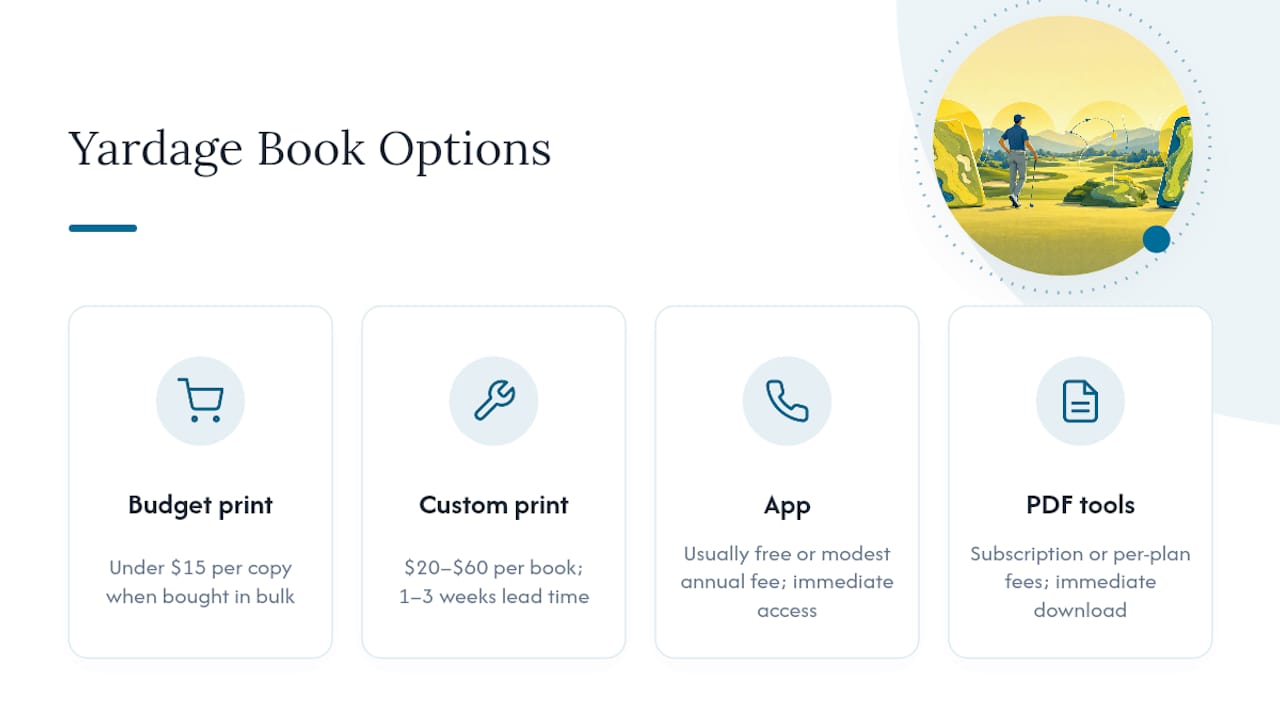Diagram comparing yardage book costs and lead times