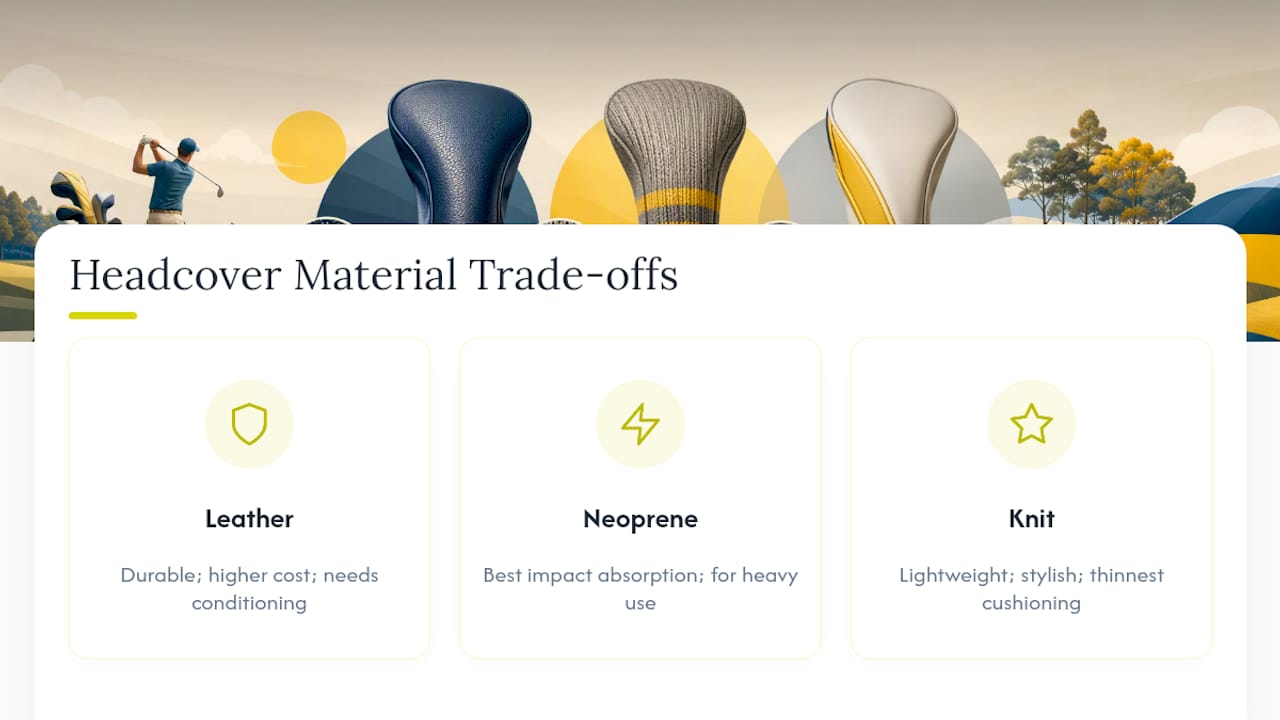 Comparison of three headcover materials
