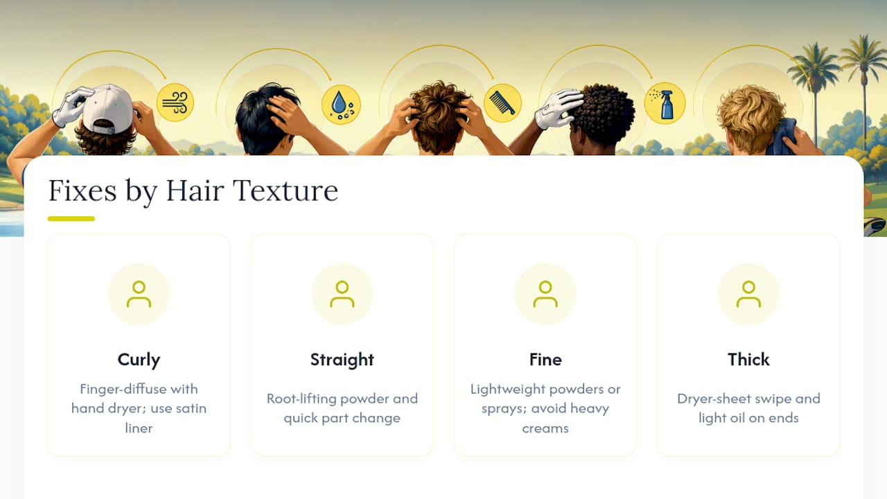 Hair texture specific hat hair fixes