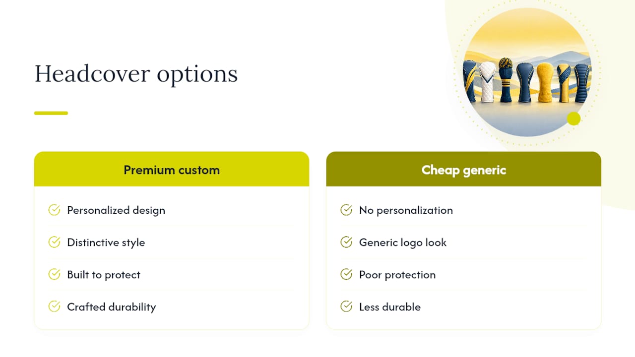 If you want a cover that looks intentional rather than grabbed off a shelf, some premium brands build headcovers specifically around distinctive, personality-driven designs instead of generic logos. The focus stays on two things a lot of cheaper covers get wrong: real style and real club protection. — overview diagram