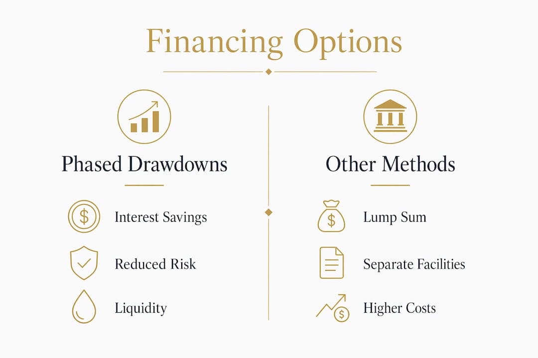 Comparison infographic of phased financing versus other options