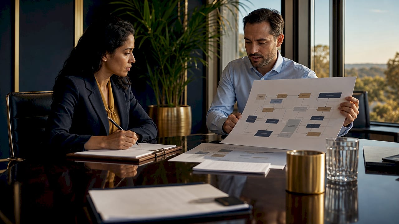 Professional meeting discussing CMBS and bank loans