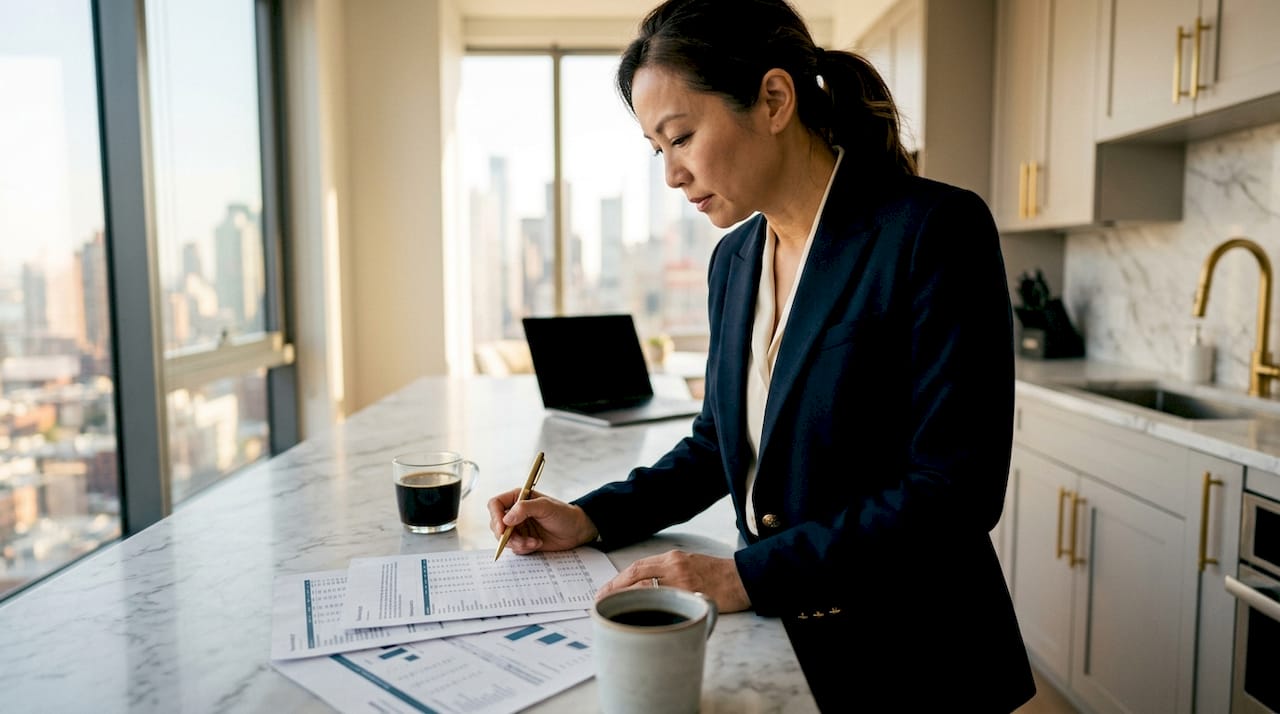 Syndicator reviewing institutional debt documents