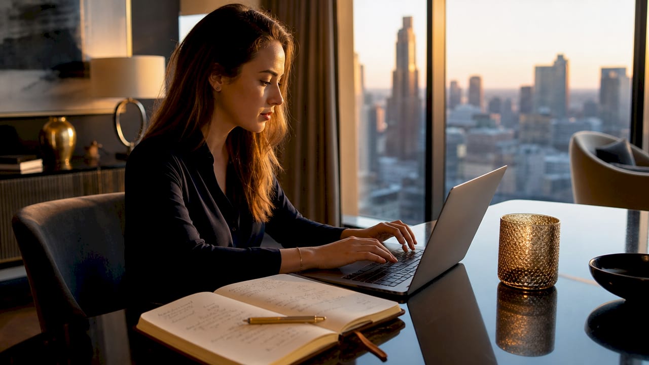Hands of analyst working on development financial model