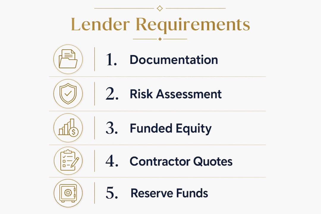 Infographic showing lender requirements steps