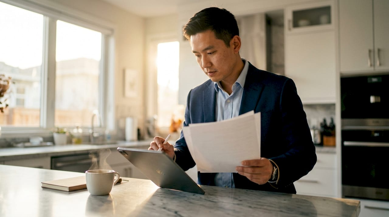 Finance officer processing digital construction draw request