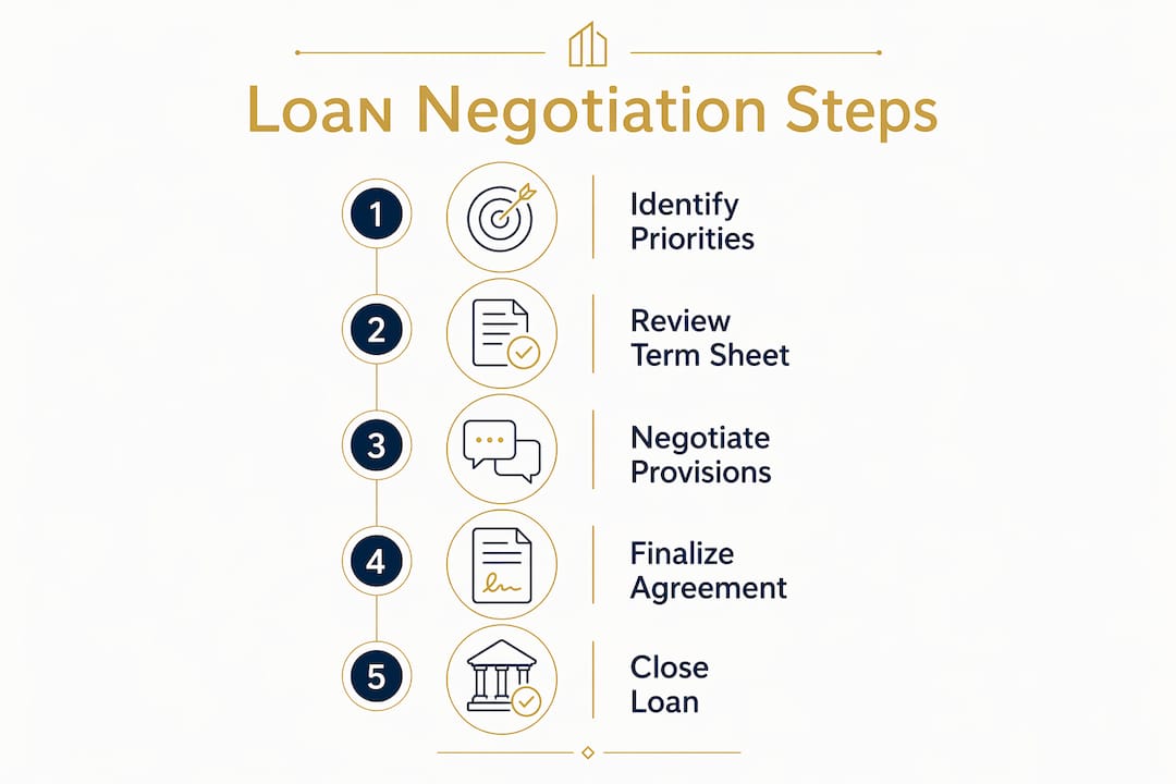 Infographic illustrating loan negotiation steps