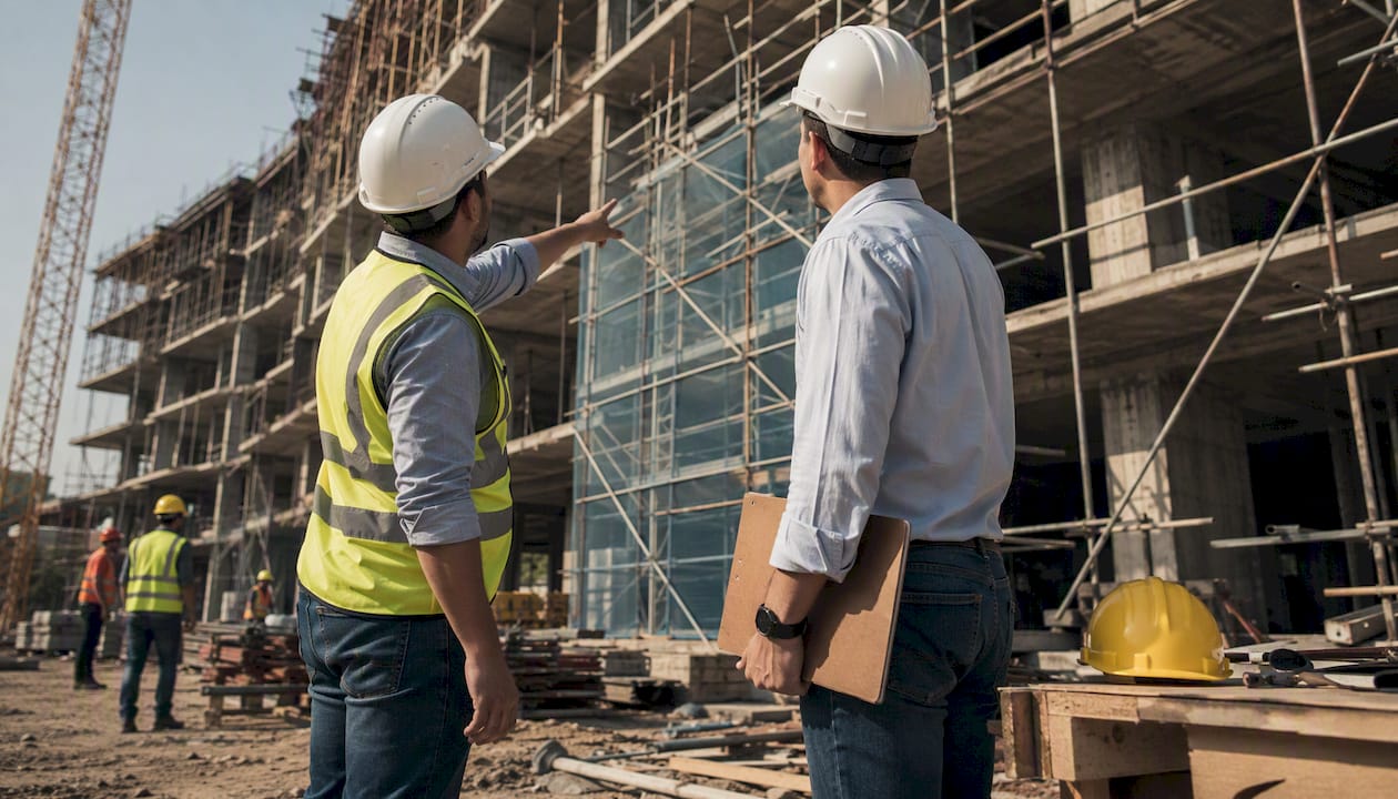Construction site inspection for loan milestone