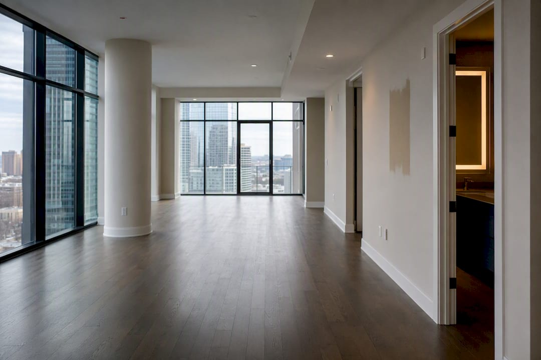 Bright empty condo units ready for sale
