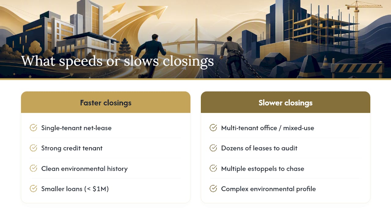 Factors that lengthen commercial loan closing timelines
