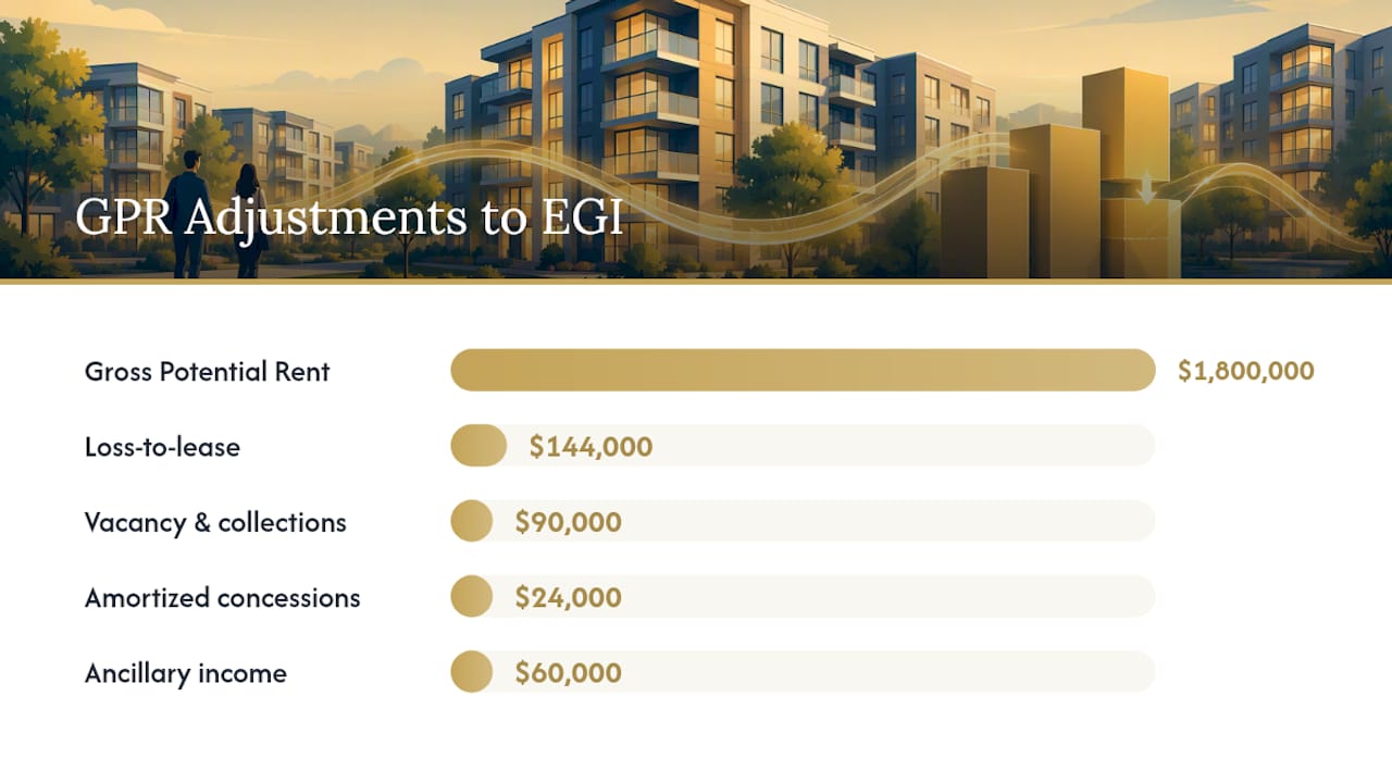 How to Build an Underwritten Year 1 NOI From the Rent Roll — overview diagram