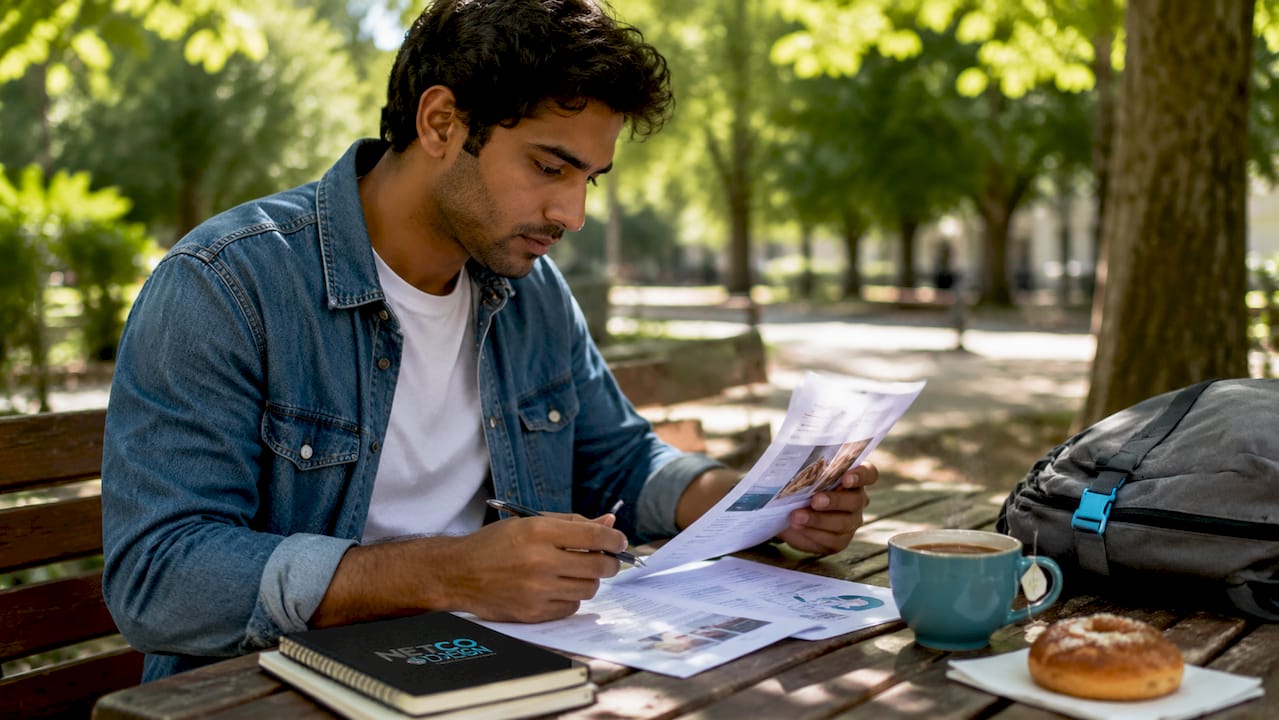 Man reviewing bakery SEO profile details