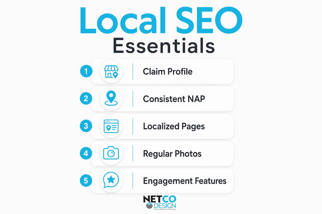 Infographic of foundational local SEO assets
