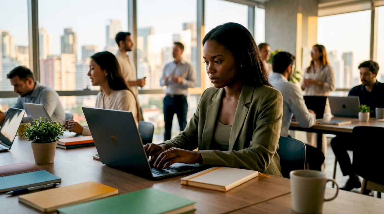 Marketing manager working on social listening tools