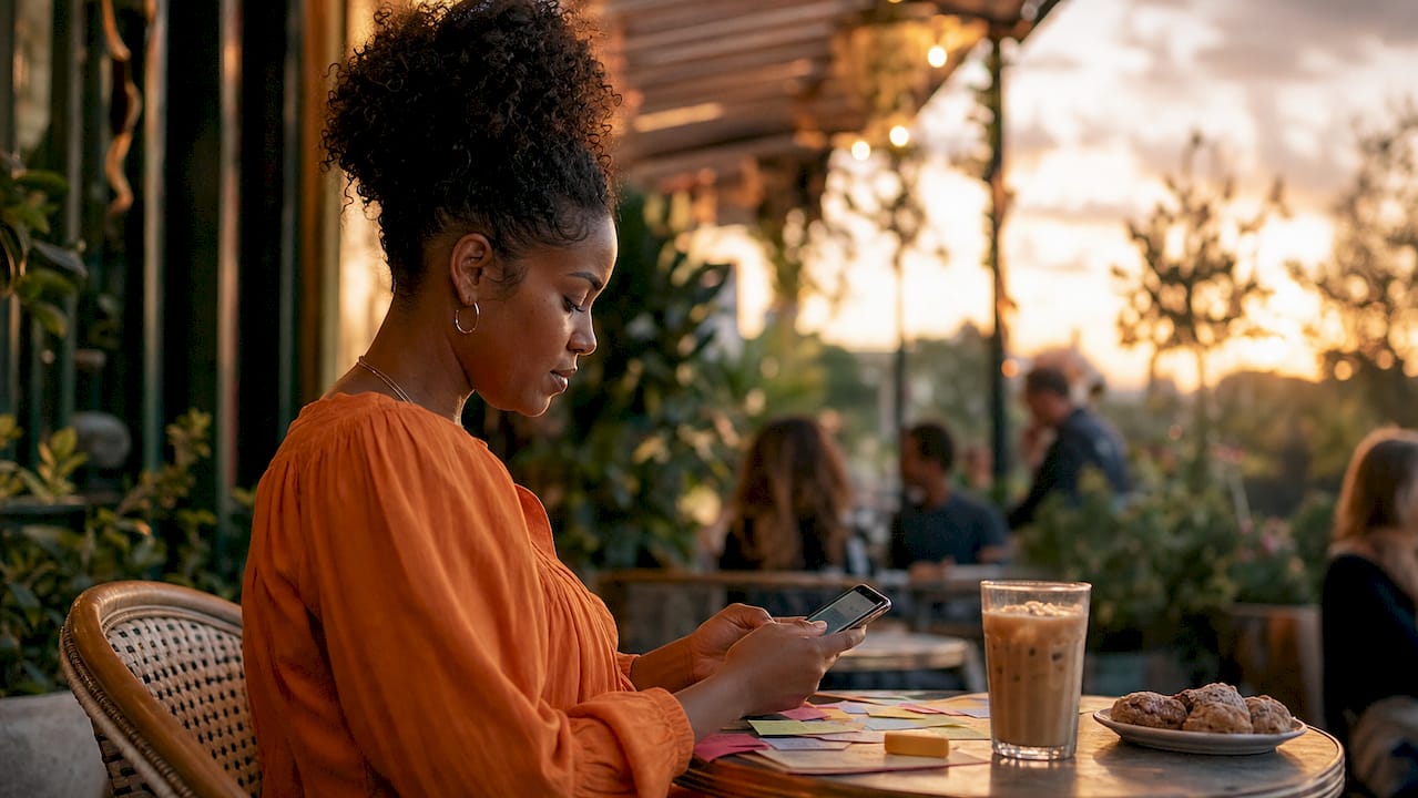 Woman responding to customer messages on social media