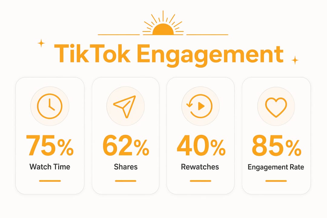 Infographic showing TikTok engagement metrics for small businesses