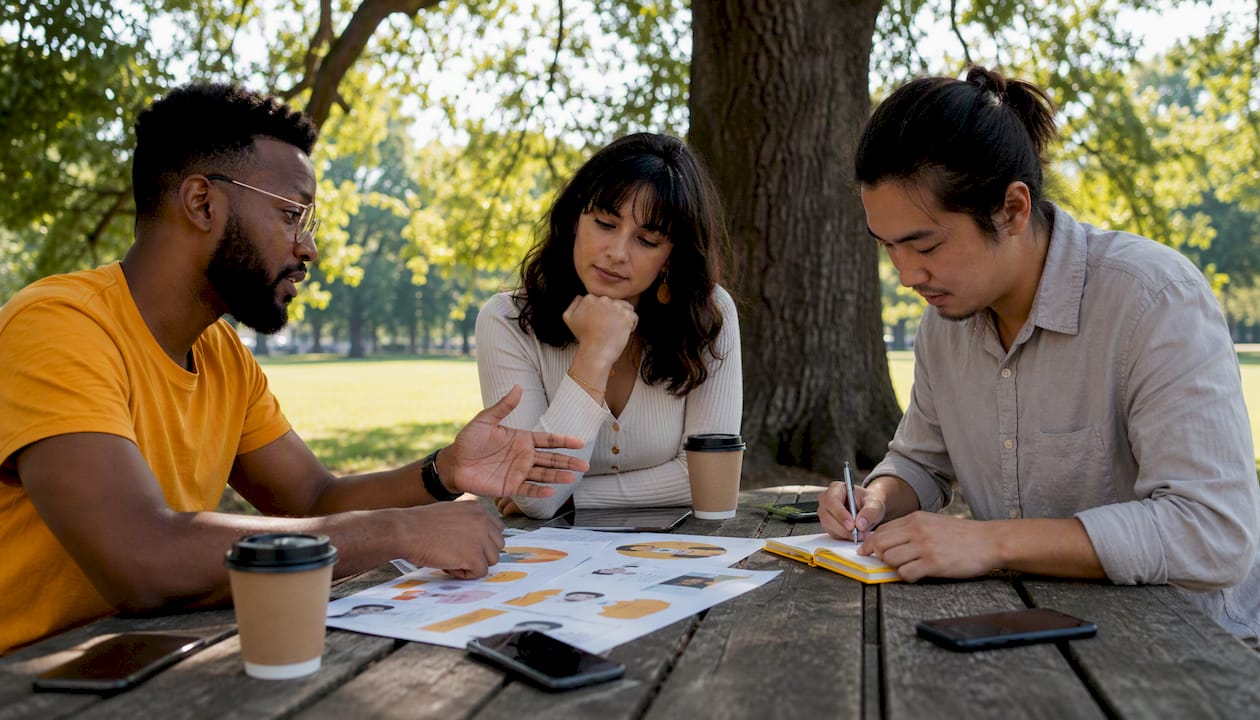 Team collaborating on audience and platforms