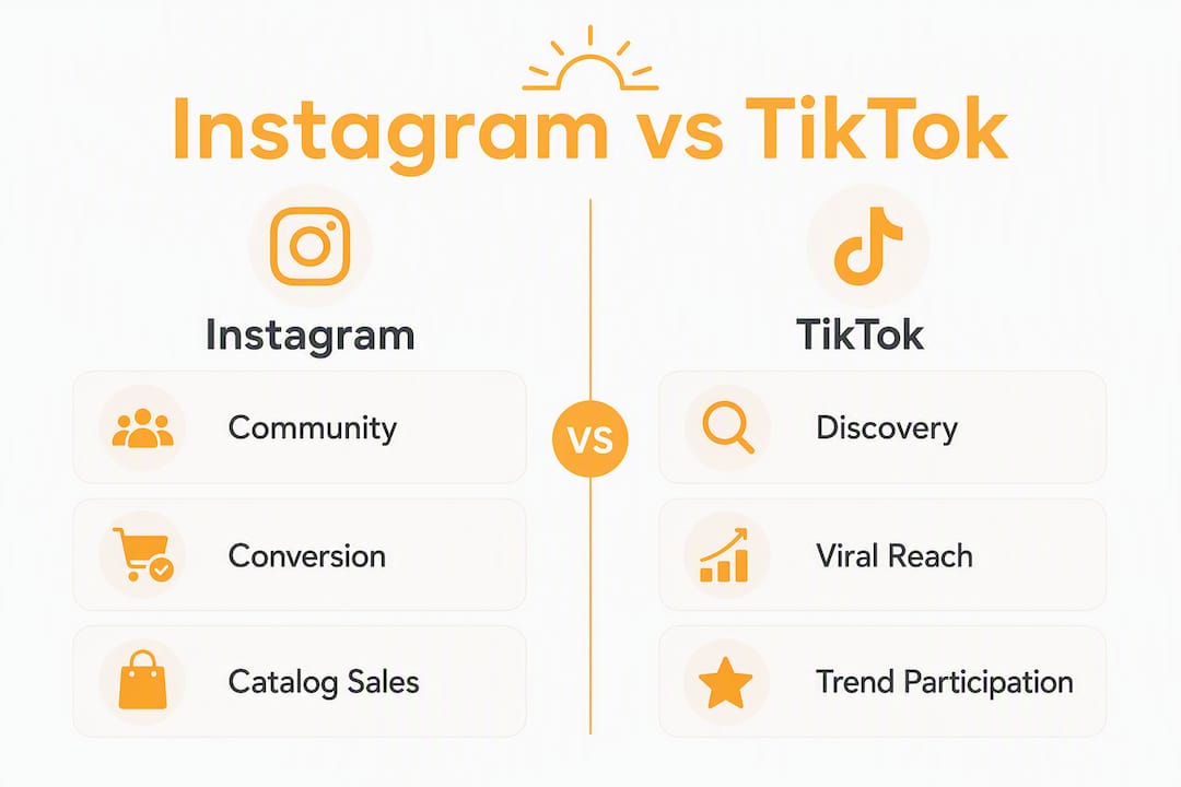 Infographic comparing Instagram and TikTok features