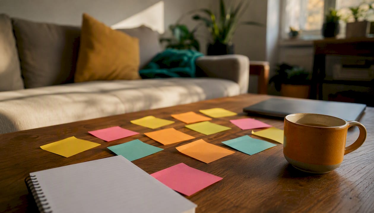 Sticky notes with specific content feedback