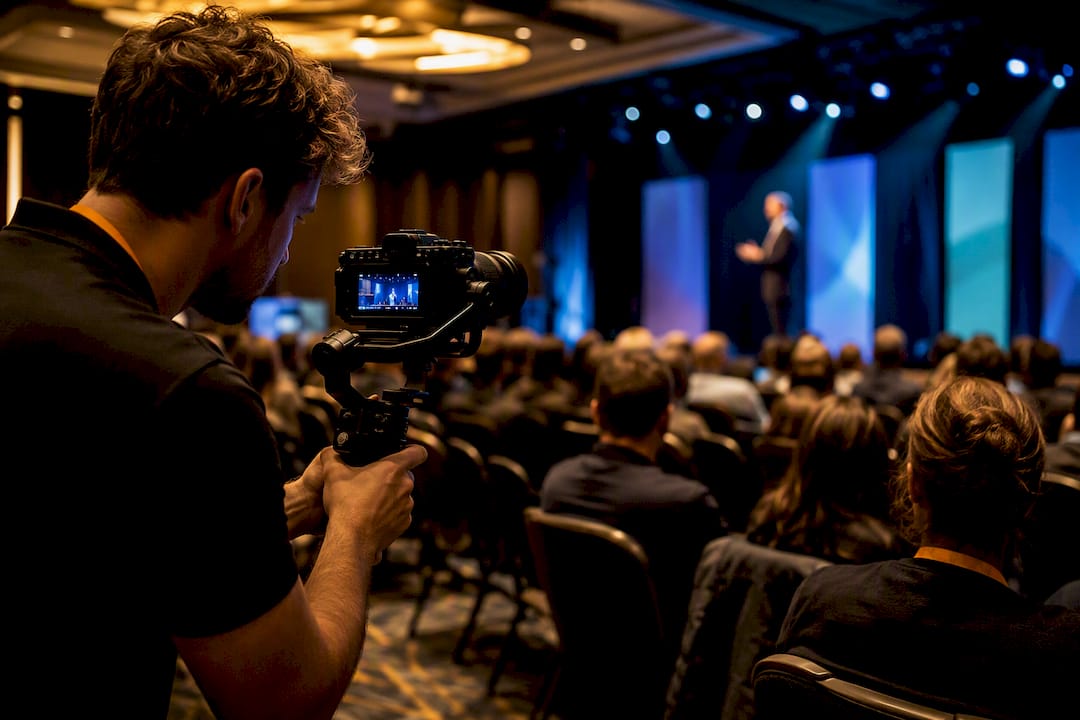 Content shooter filming a live keynote