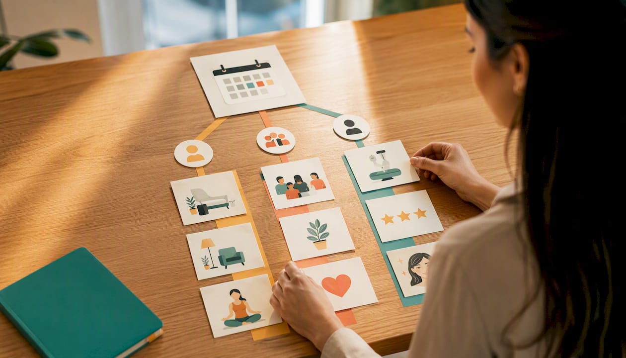 Audience personas branching into content paths