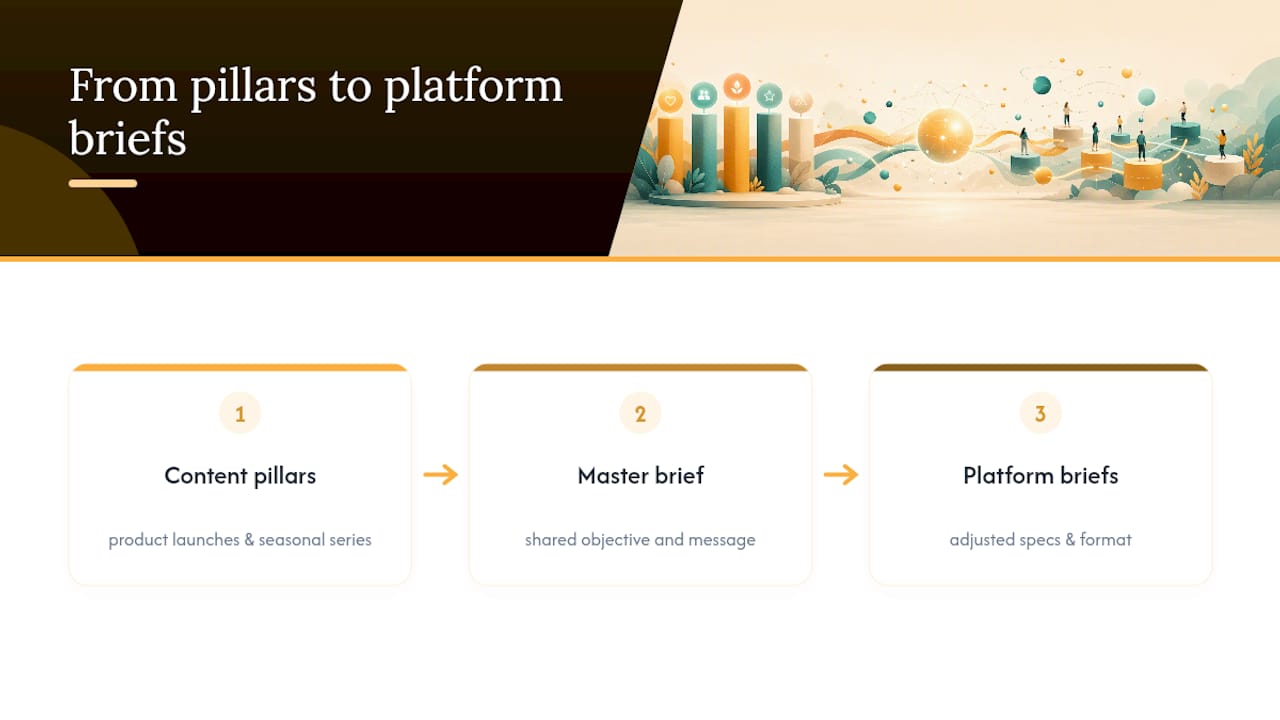 Campaign plan branching into platform briefs