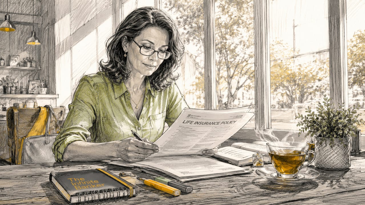 Financial advisor reviewing whole life insurance documents