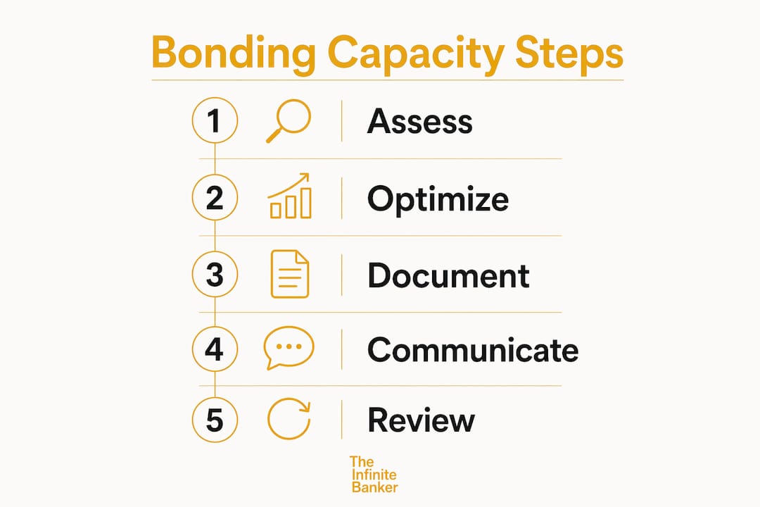 Infographic showing bonding capacity strategy steps