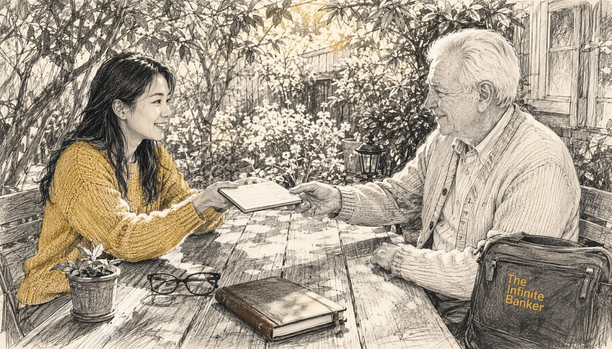 Hands exchanging checkbook illustrating cash value loans