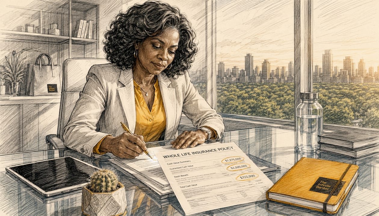 High earner reviewing insurance policy documents