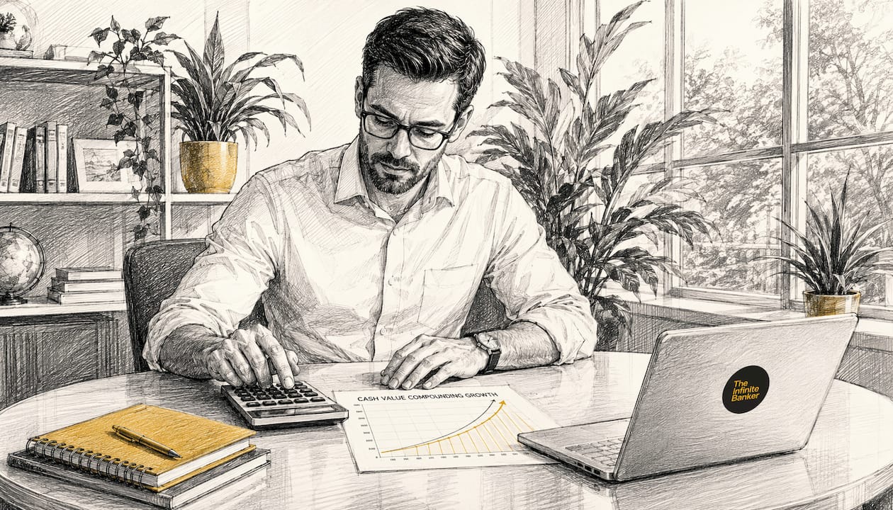 Advisor calculating cash value growth
